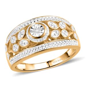 Karis White Diamond Accent Ring in 18K YG Plated (Size 10.0)