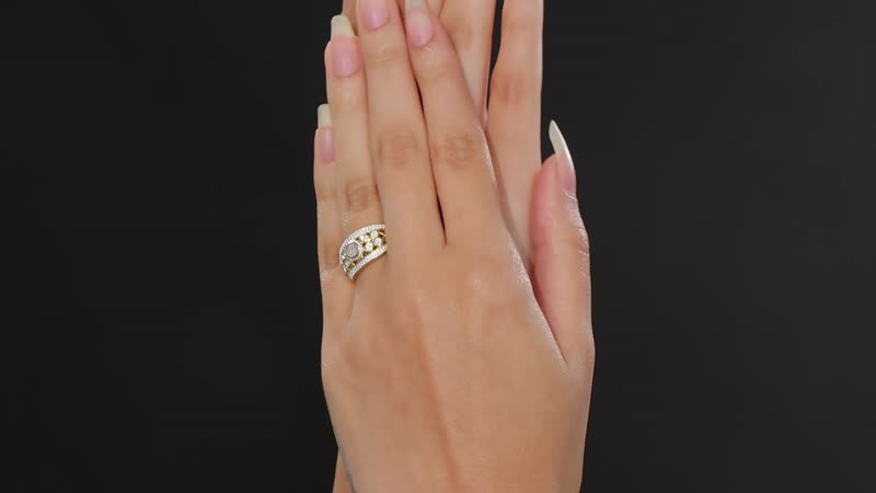 Karis White Diamond Accent Ring in 18K YG Plated