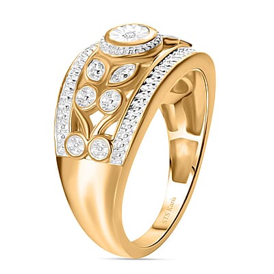 Karis White Diamond Accent Ring in 18K YG Plated (Size 10.0)