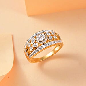 Karis White Diamond Accent Ring in 18K YG Plated (Size 7.0)