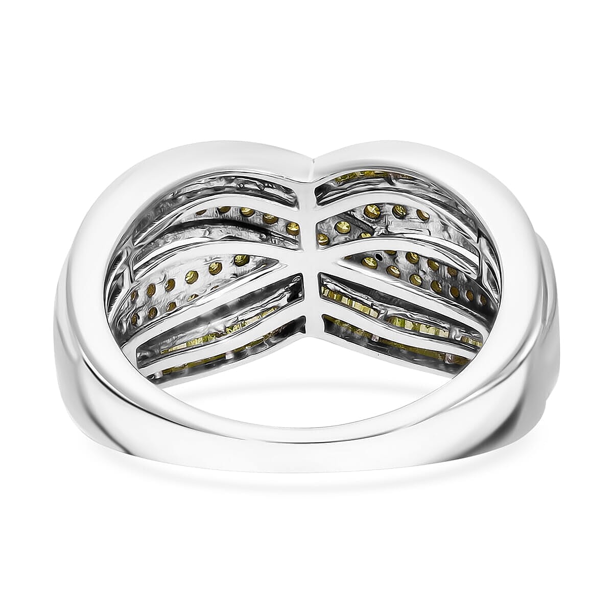D'Joy Yellow Diamond 1.00 ctw Infinity Ring in Platinum Over Sterling Silver (Size 6.0) image number 3