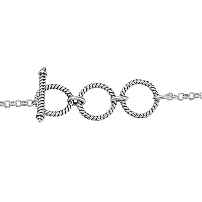 D'Joy Artisan Crafted White Buffalo 21.25 ctw Squash Blossom Necklace in Black Oxidized Sterling Silver 18 Inches