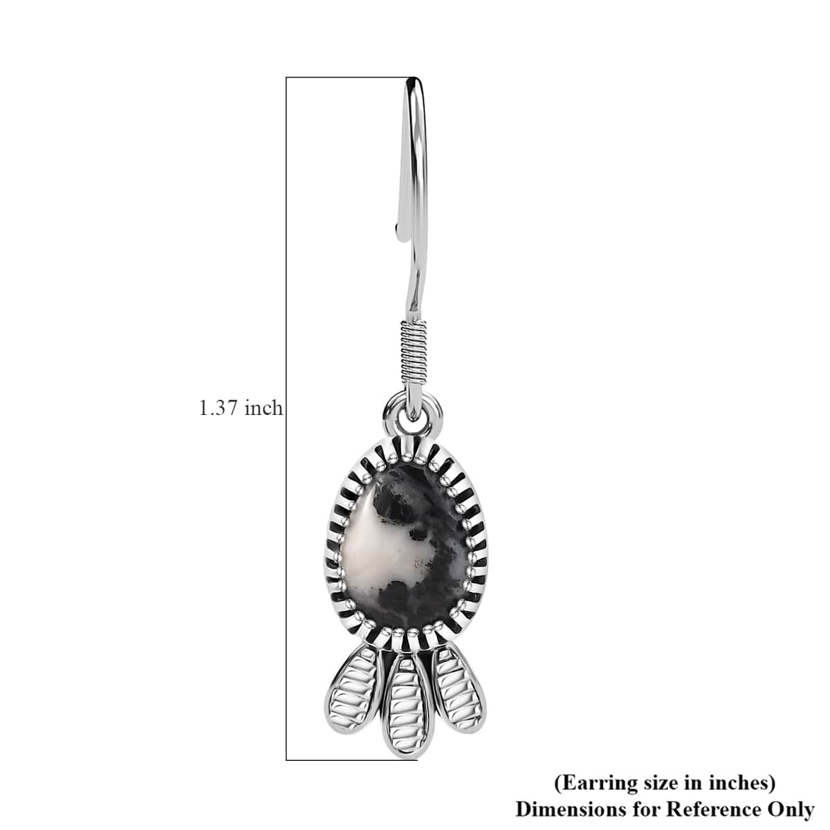 Artisan Crafted White Buffalo 4.30 ctw Earrings in Black Oxidized Sterling Silver image number 4