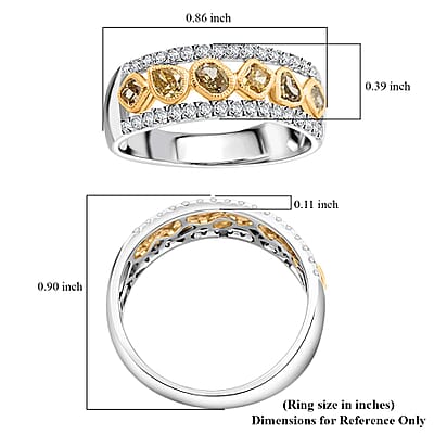 Modani Natural Green and White Diamond 1.00 ctw Ring in 14K White Gold (Size 10.0)