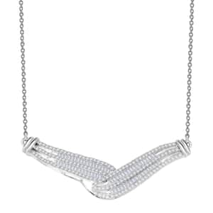 White Diamond 1.00 ctw Necklace in Rhodium Over Sterling Silver 20 Inches