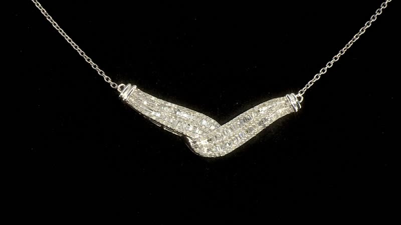 White Diamond 1.00 ctw Necklace in Rhodium Over Sterling Silver 20 Inches