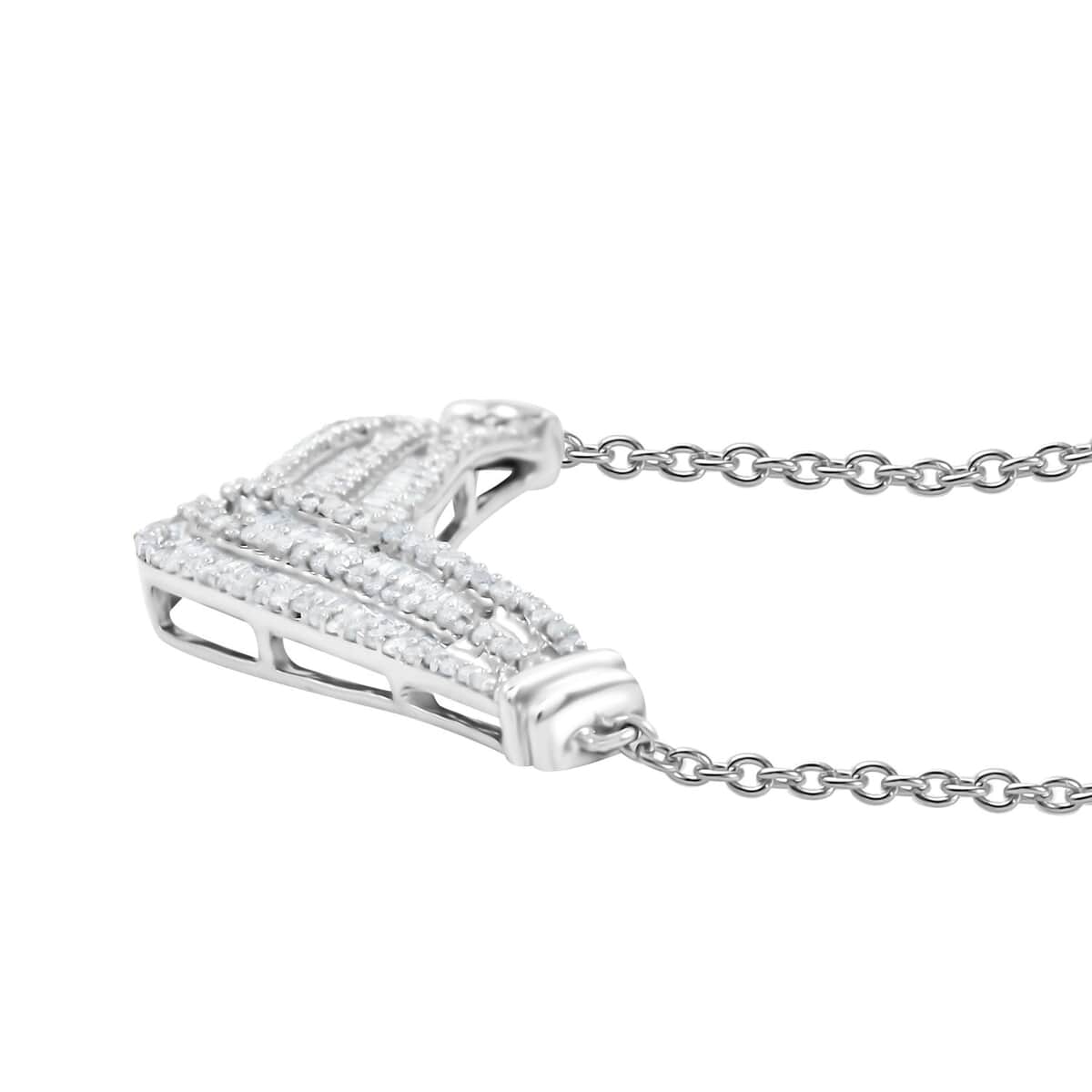 White Diamond 1.00 ctw Necklace in Rhodium Over Sterling Silver 20 Inches image number 3