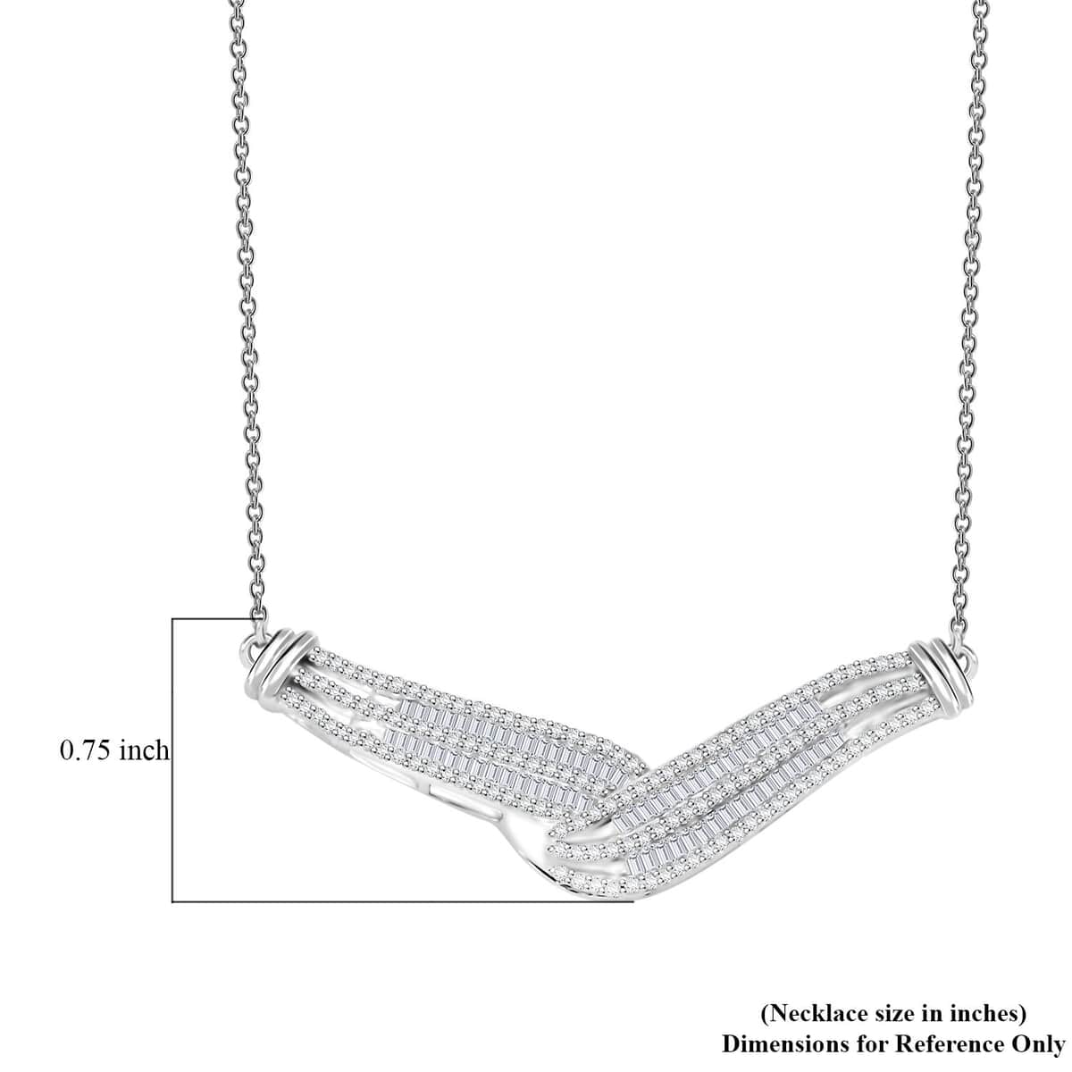 White Diamond 1.00 ctw Necklace in Rhodium Over Sterling Silver 20 Inches image number 5