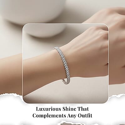 White Diamond 1.00 ctw Bracelet in Rhodium Over Sterling Silver (7.25 In)