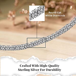 White Diamond 1.00 ctw Bracelet in Rhodium Over Sterling Silver (7.25 In)