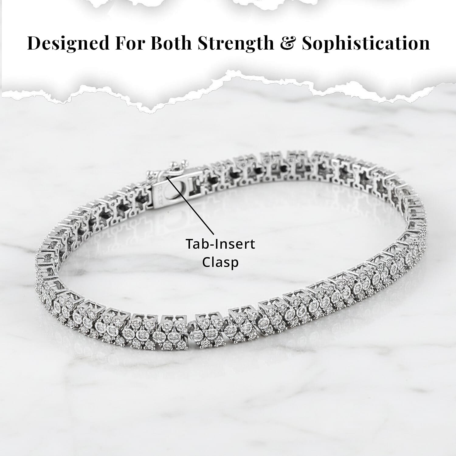 White Diamond 1.00 ctw Bracelet in Rhodium Over Sterling Silver (7.25 In)