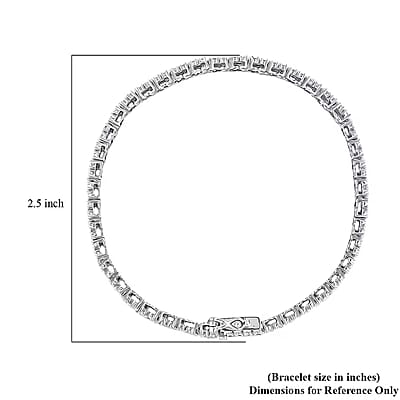 White Diamond 1.00 ctw Bracelet in Rhodium Over Sterling Silver (7.25 In)