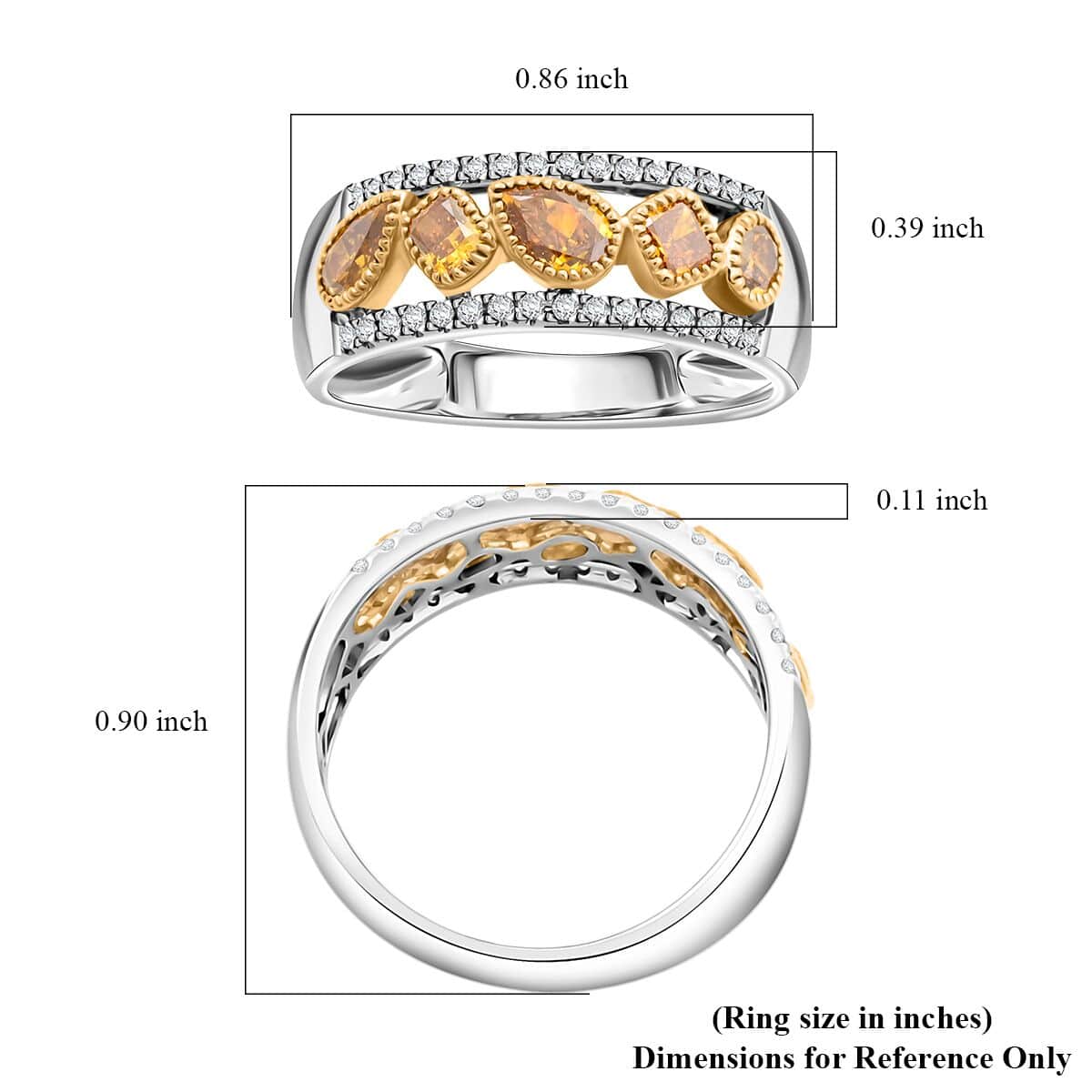 Modani Natural Orange Diamond and Diamond SI 1.00 ctw Ring in 14K White Gold (Size 5.0)  image number 4