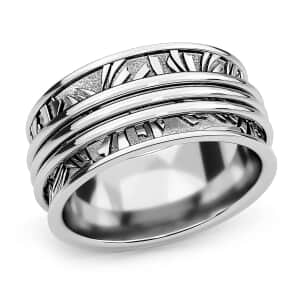 Platinum Over Sterling Silver Band Ring (Size 10.0) 5.75 Grams