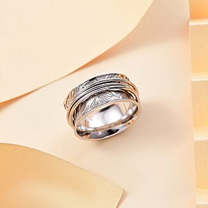 D'Joy Band Ring in Platinum Over Sterling Silver (Size 10.0) (6.55 Grams)