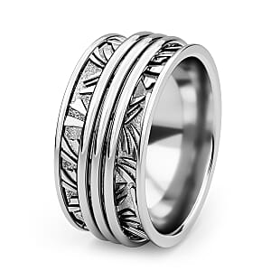 D'Joy Band Ring in Platinum Over Sterling Silver (Size 10.0) (6.55 Grams)