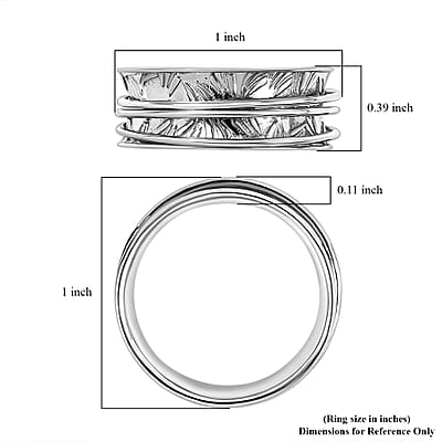 Platinum Over Sterling Silver Band Ring (Size 10.0) (5.75 g)