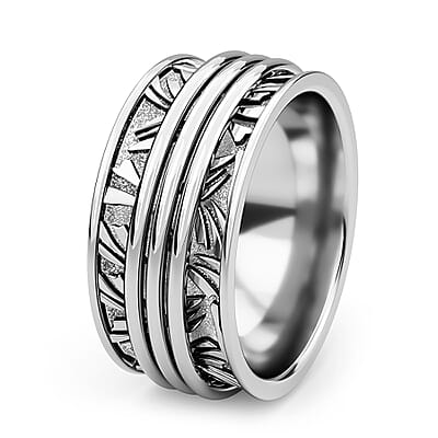D'Joy Band Ring in Platinum Over Sterling Silver (Size 9.0) 6.46 Grams