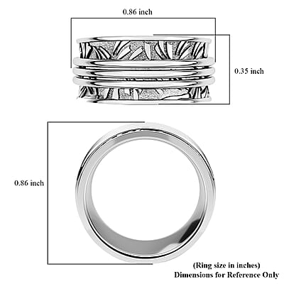 D'Joy Band Ring in Platinum Over Sterling Silver (Size 9.0) 6.46 Grams