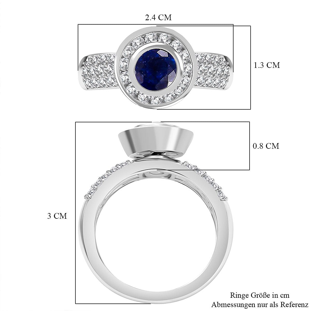 Niassa Ruby (FF) and White Zircon 5.00 ctw Ring in Rhodium Over Sterling Silver (Size 8.0) (9.29 g) image number 7
