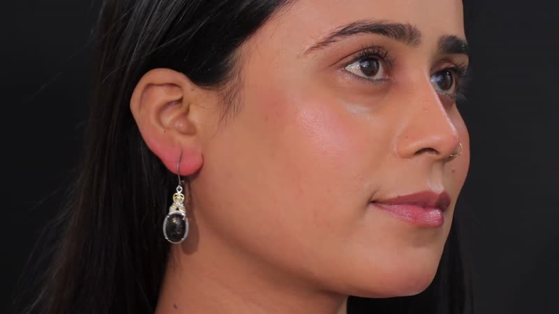 Matrix Silver Shungite Solitaire Stud Earrings in 14K YG and Platinum Over Copper with Magnet 8.30 ctw