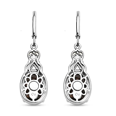 Matrix Silver Shungite 8.30 ctw Earrings in 14K YG and Platinum Over Copper with Magnet