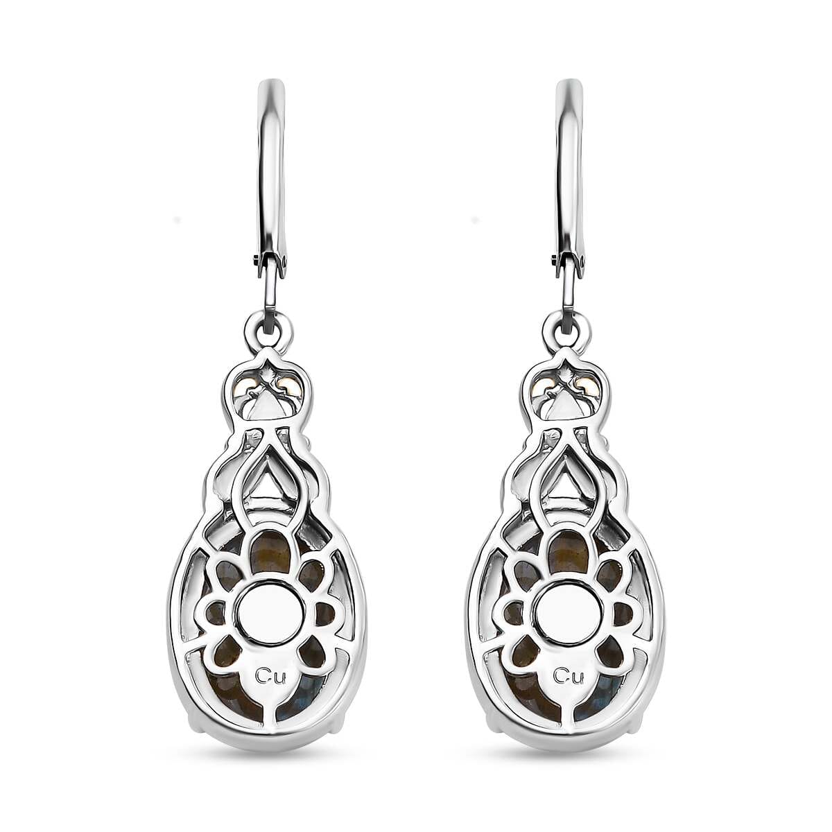 Malagasy Labradorite 13.25 ctw Earrings in 14K YG and Platinum Over Copper with Magnet image number 3