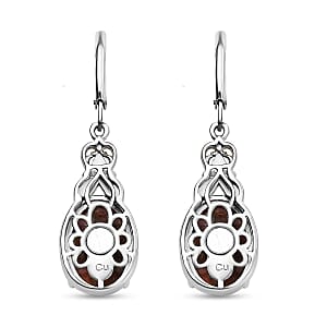 Matrix Fire Opal 10.50 ctw Earrings in 14K YG and Platinum Over Copper with Magnet