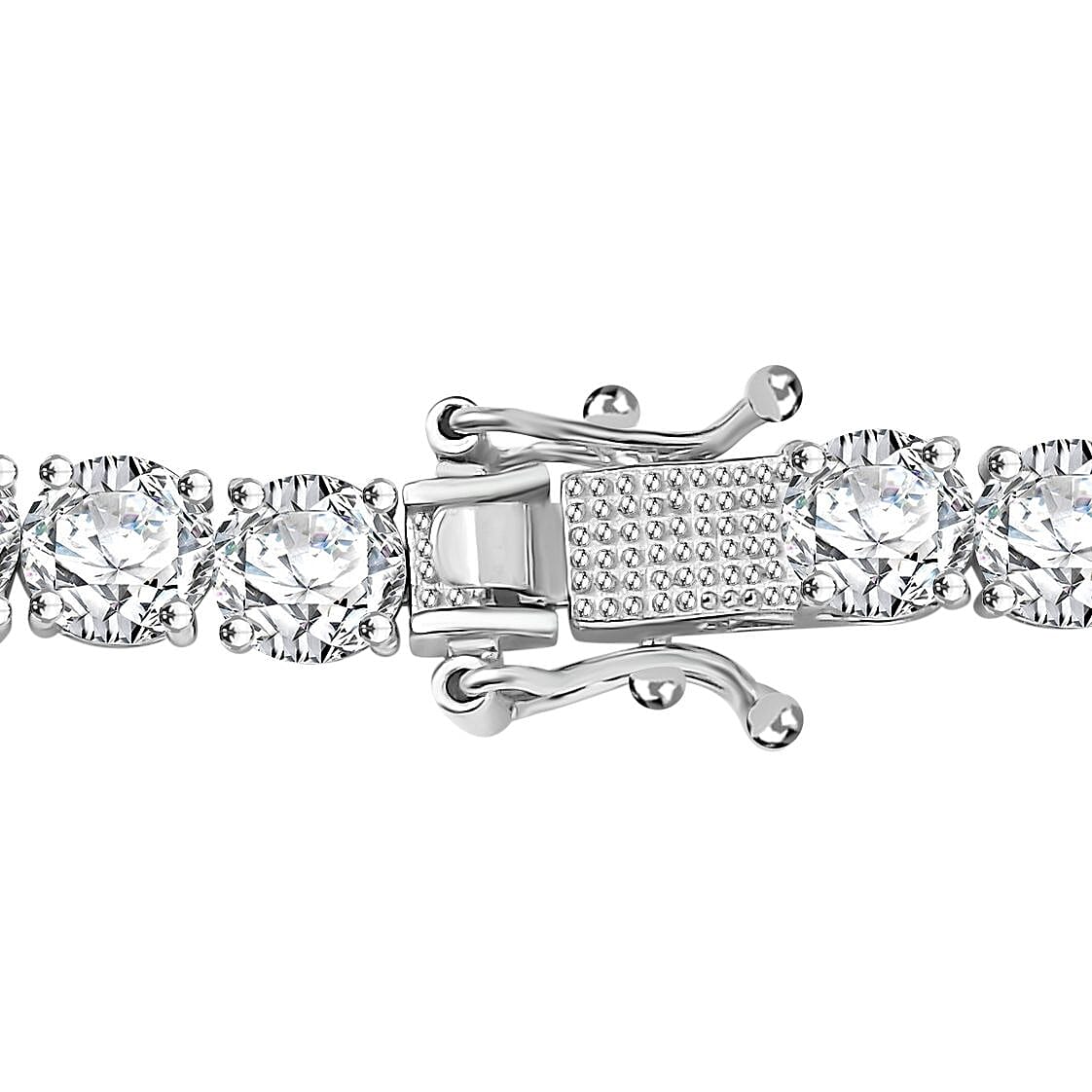 D'Joy Moissanite 50.50 ctw Necklace in Rhodium Over Sterling Silver 18 Inches