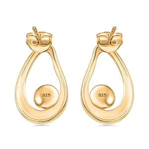 Fresh Water Pearl 3.48 ctw Earrings in 14K YG Over Sterling Silver