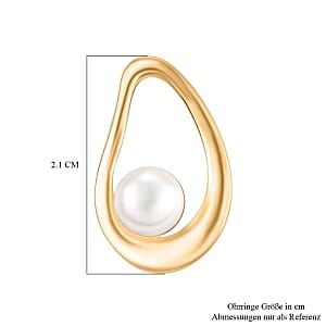 Fresh Water Pearl 3.48 ctw Earrings in 14K YG Over Sterling Silver