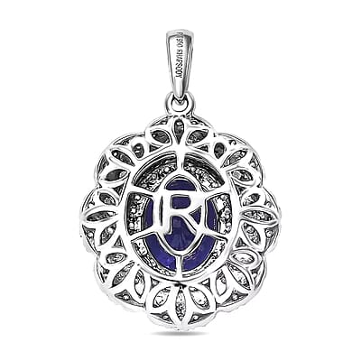 Certified and Appraised Rhapsody AAAA Tanzanite and E-F VS Diamond 4.15 ctw Floral Pendant without Chain in 950 Platinum