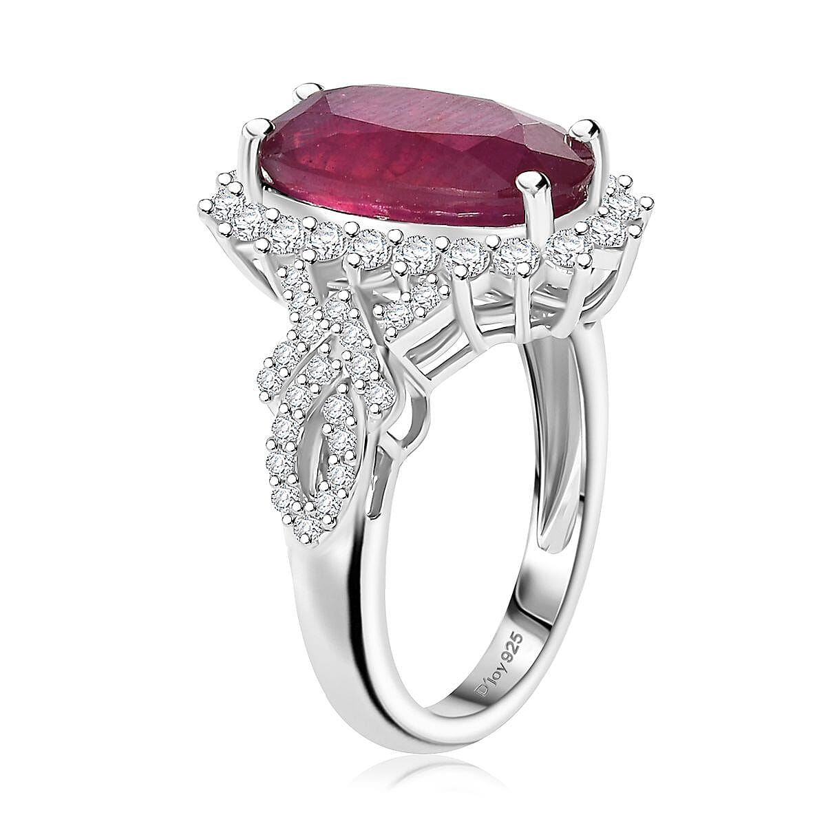 Buy D'Joy AAA Niassa Ruby (FF) and White Zircon 6.10 ctw Scarlet