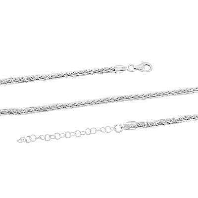 Snake Round Chain Necklace in Rhodium Over Sterling Silver 19.1 Grams 18 Inches