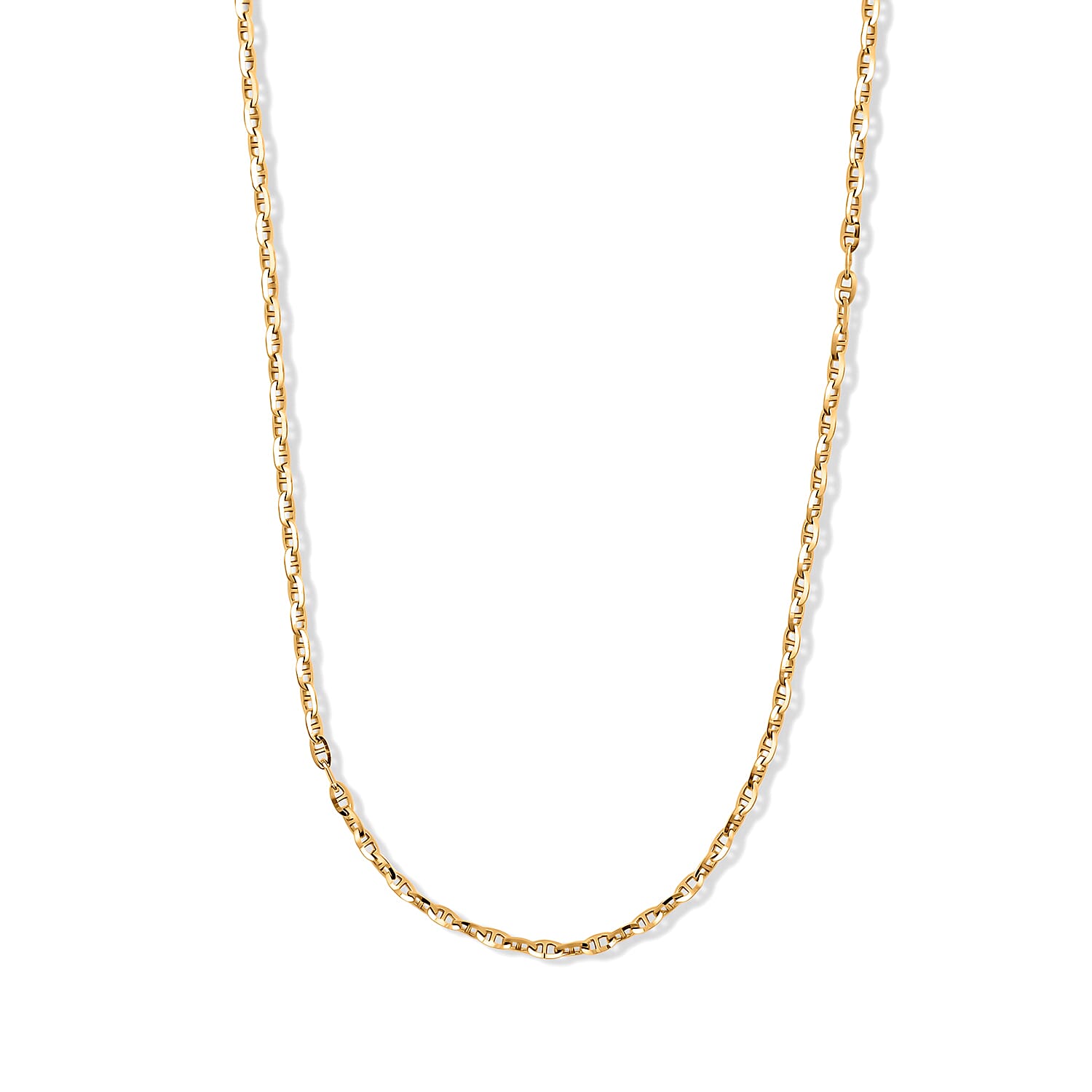 14K YG Over Sterling Silver Chain Necklace (20 Inches)