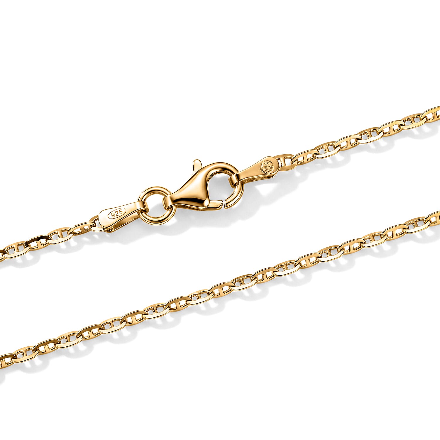 14K YG Over Sterling Silver Chain Necklace (20 Inches)