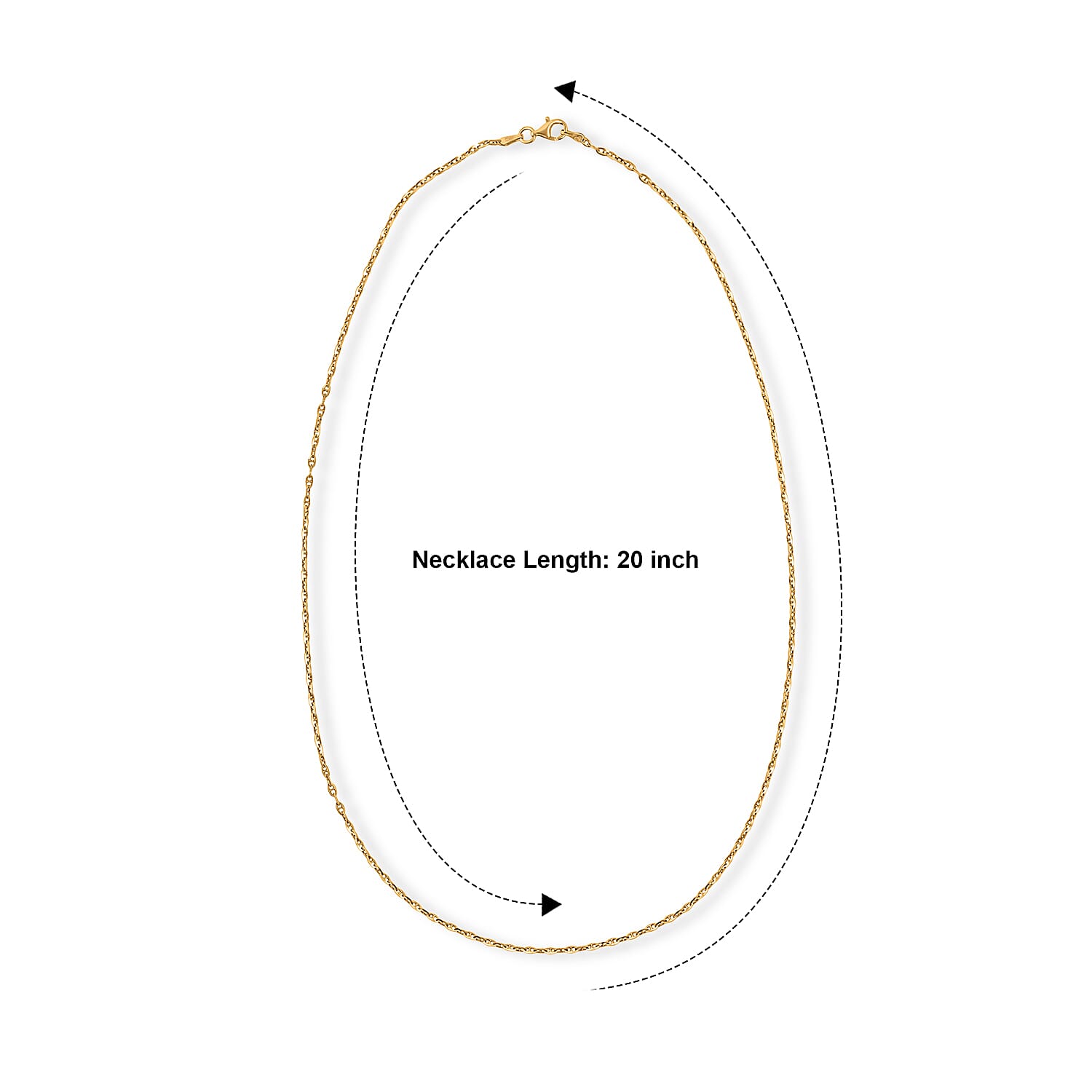 14K YG Over Sterling Silver Chain Necklace (20 Inches)