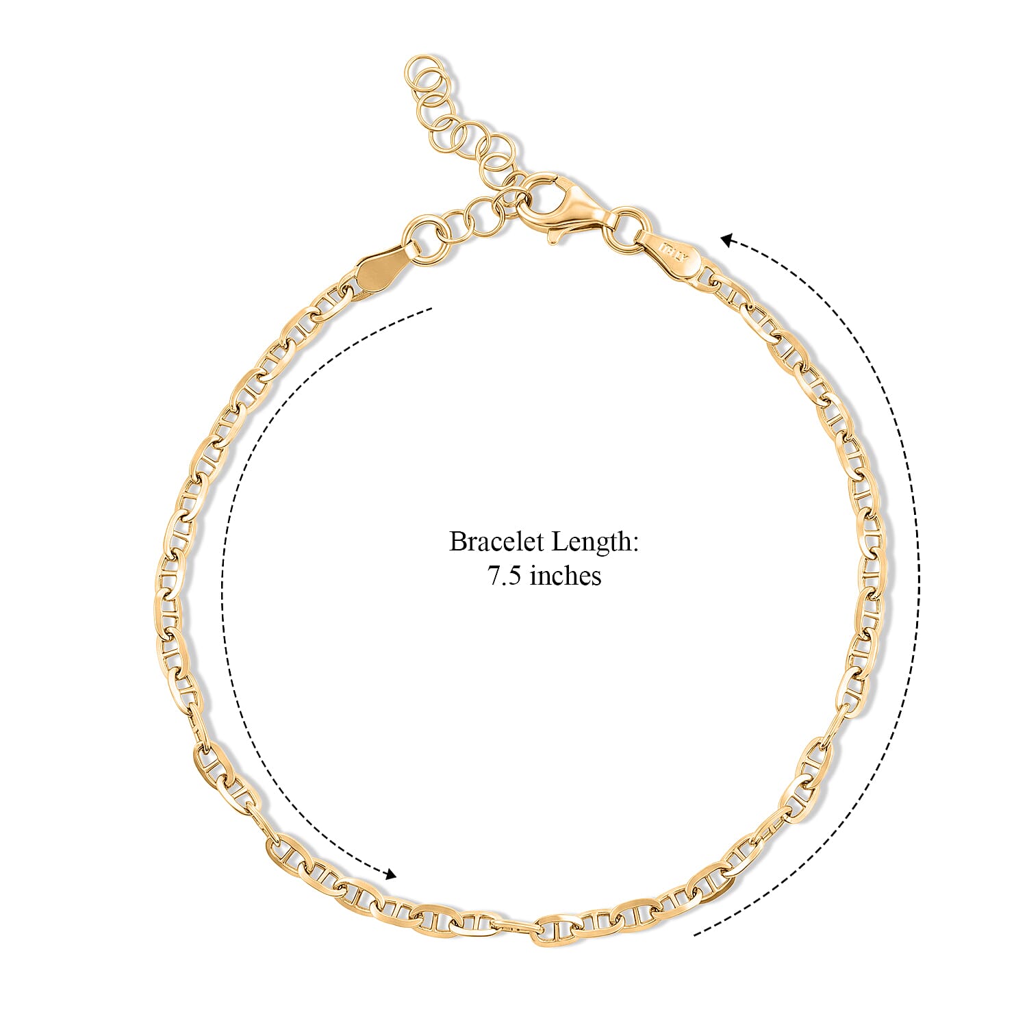 14K YG Over Sterling Silver Bracelet 2 grams (7.50 In)