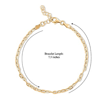 14K YG Over Sterling Silver Bracelet 2 grams (7.50 In)