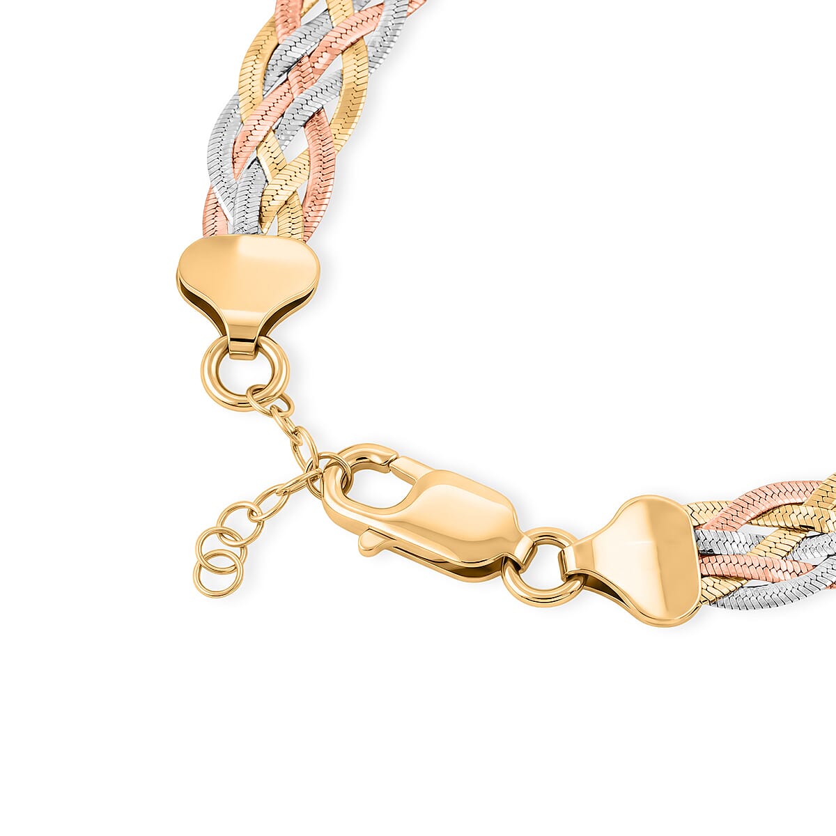 YRG and Rhodium Over Sterling Silver Bracelet (7.50 In) (9.3 g) image number 3