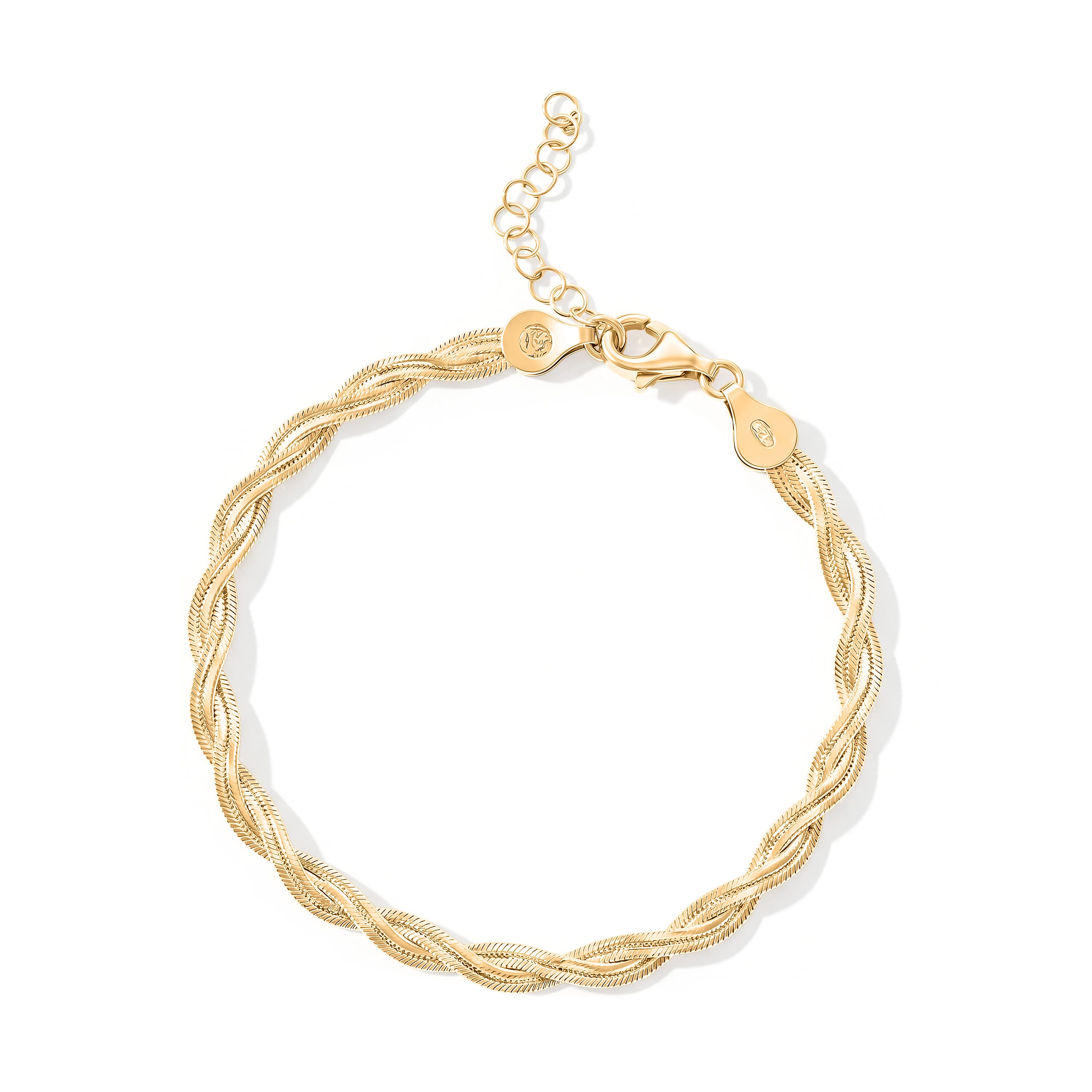 Treccia Magic Chain Bracelet in Vermeil YG Over Sterling Silver (7.50 In)