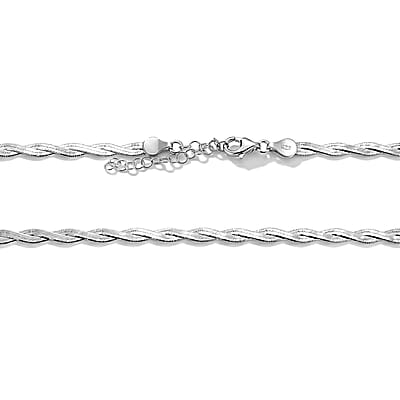 Rhodium Over Sterling Silver Necklace 9.3 Grams (18 Inches)