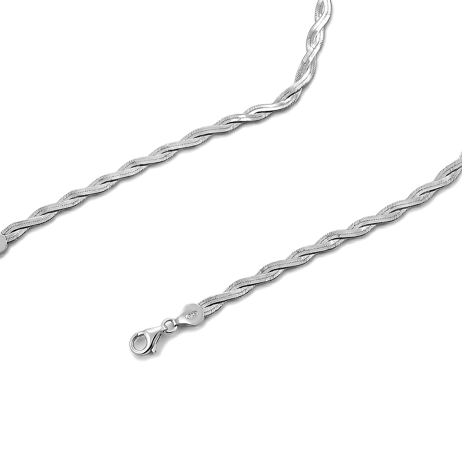 Rhodium Over Sterling Silver Necklace 9.3 Grams (18 Inches)