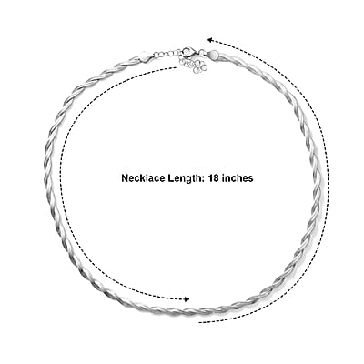 Rhodium Over Sterling Silver Necklace 9.3 Grams (18 Inches)