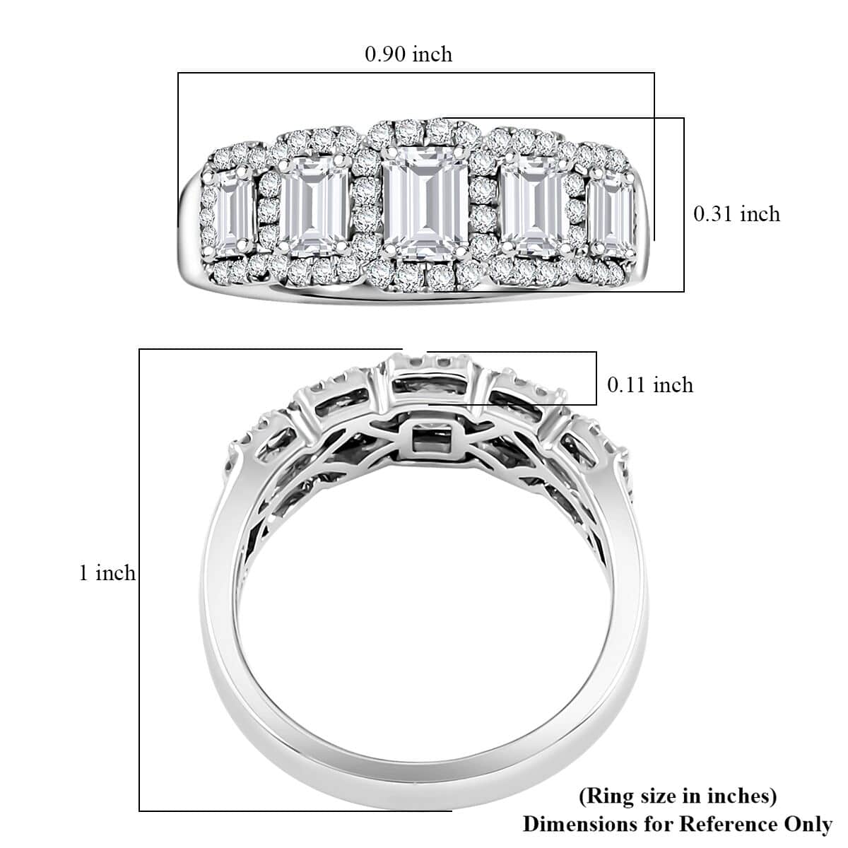 Modani 950 Platinum Diamond (G VVS2) Ring (Size 10.0) (7.30 g) 1.63 ctw image number 5