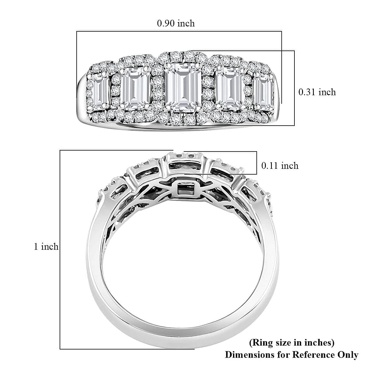 LTD Modani 950 Platinum Diamond (G VVS2) Ring (Size 10.5) (7.30 g) 1.63 ctw image number 5