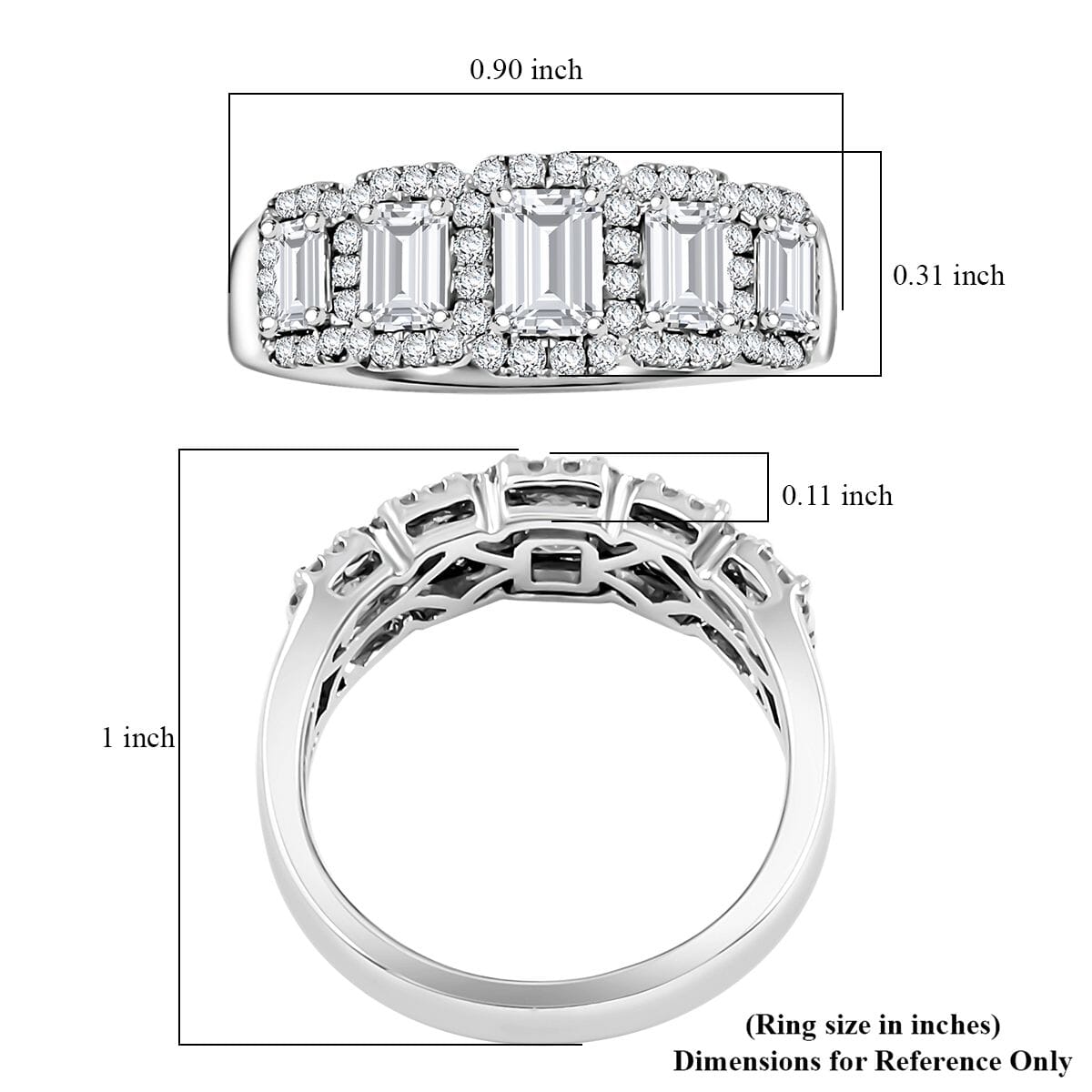NY Closeout Modani 950 Platinum Diamond (G VVS2) Ring (Size 7.0) (7.30 g) 1.63 ctw image number 5