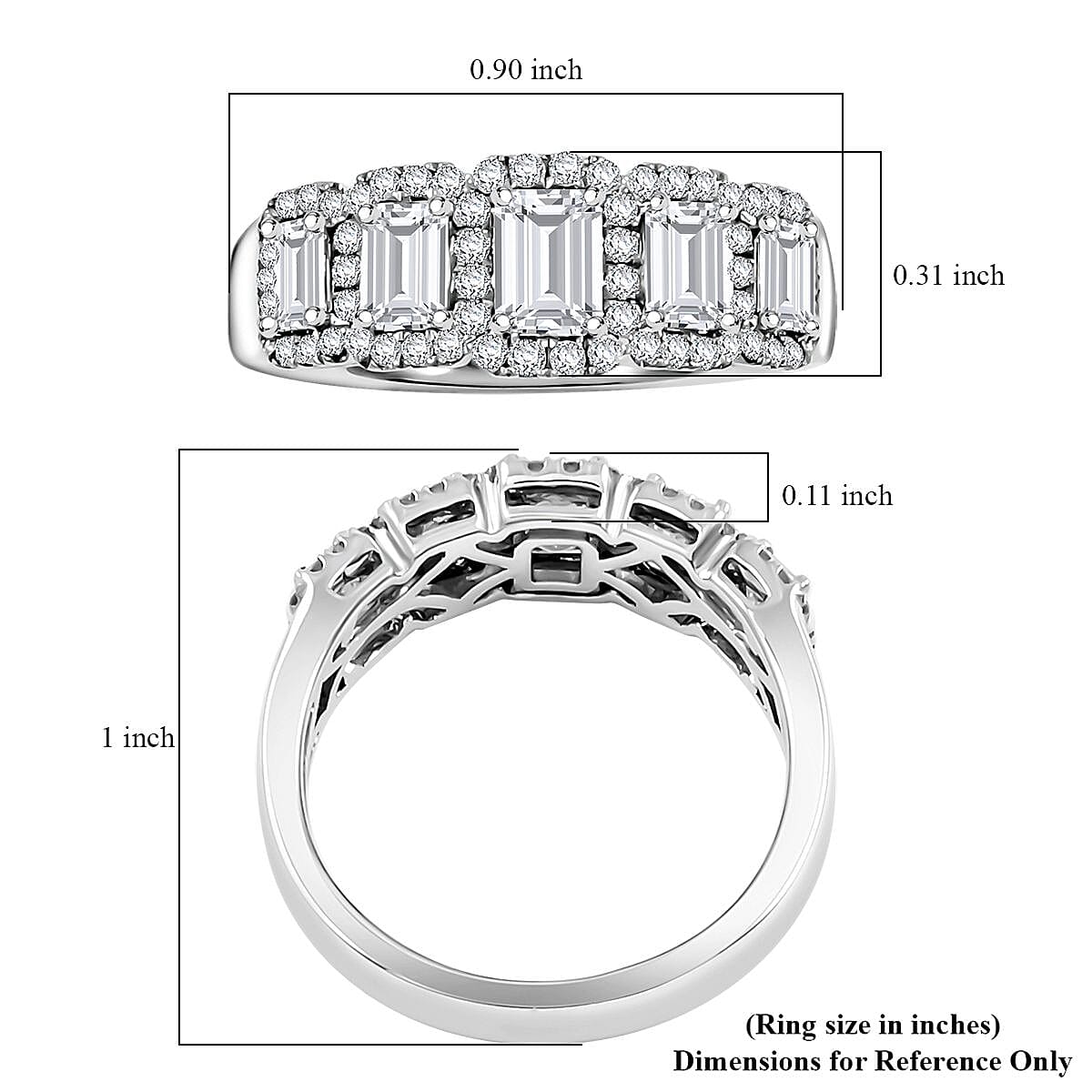 LTD Modani 950 Platinum Diamond (G VVS2) Ring (Size 9.0) (7.30 g) 1.63 ctw image number 5