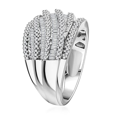 White Diamond 1.00 ctw Ring in Sterling Silver (Size 6.0)