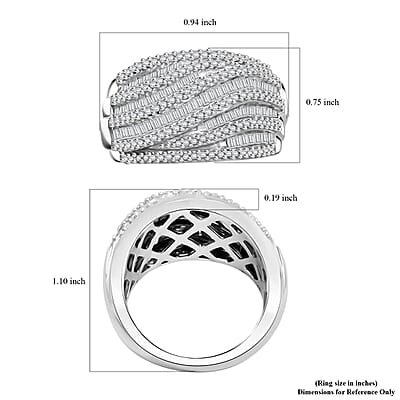 White Diamond 1.00 ctw Ring in Sterling Silver (Size 6.0)